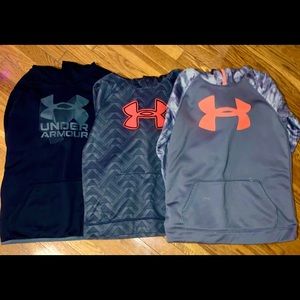 3 Youth XL under armour hoodies.
